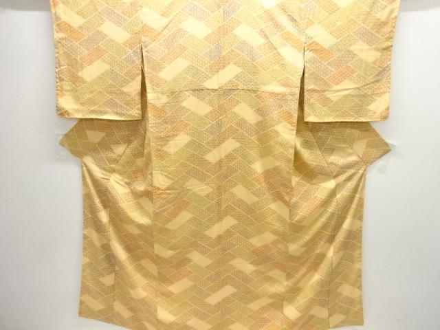 JAPANESE KIMONO / ANTIQUE KIMONO / SILK / TSUMUGI / HIGAKI PATTERN
